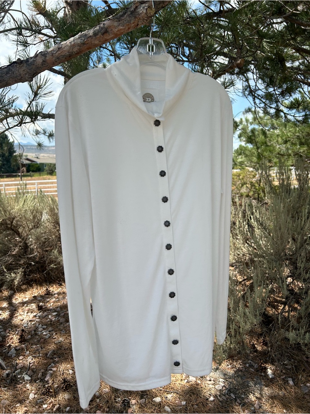 Double D Ranch Ivory Long-Sleeve Button Front Top